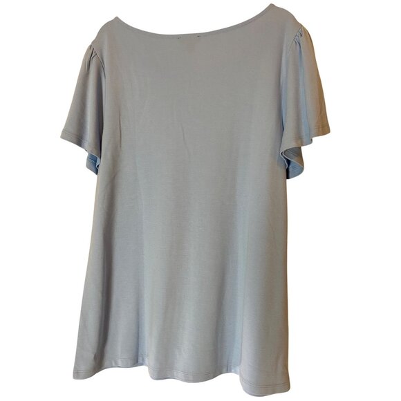 Ann Taylor Factory Light Blue Short Sleeve Top Medium - Picture 2 of 9